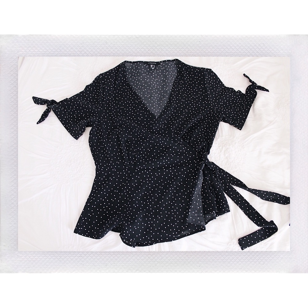 ATMOSPHERE polka dot wrap top